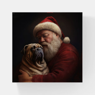 Shar Pei With Santa Claus Festive Christmas  Paperweight