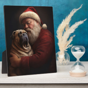 Shar Pei With Santa Claus Festive Christmas Plaque