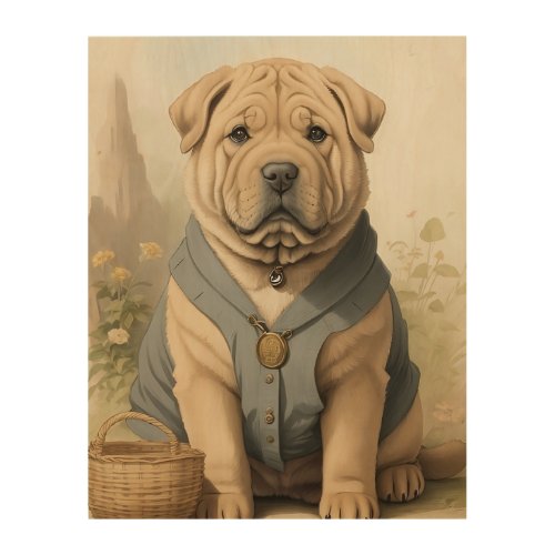 Shar_Pei Wood Wall Art