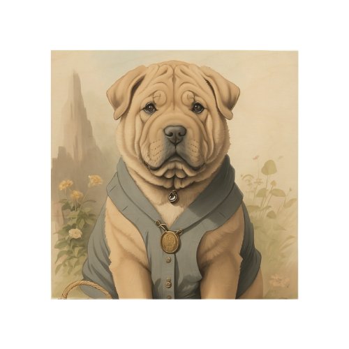 Shar_Pei Wood Wall Art