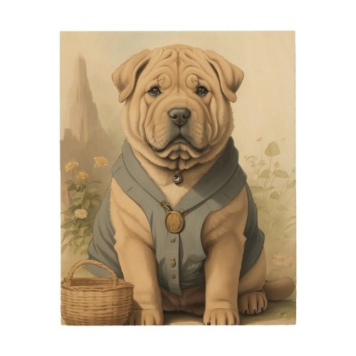 Shar_Pei Wood Wall Art