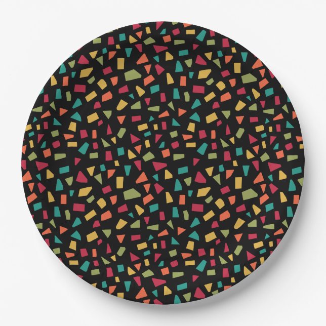 Shards - Colors 02 - on Black Paper Plates (Front)