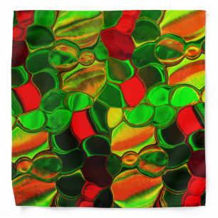 Shards hot colors, rounded off circles and shapes bandana