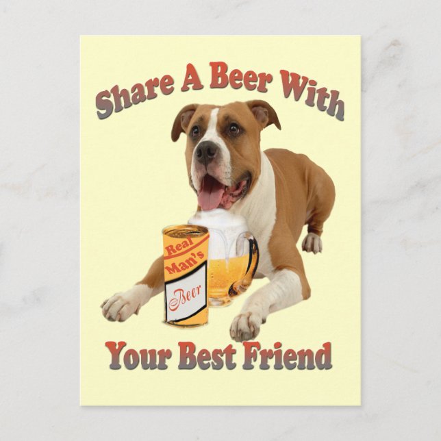 Share a Beer With Boxer Postcard (Front)