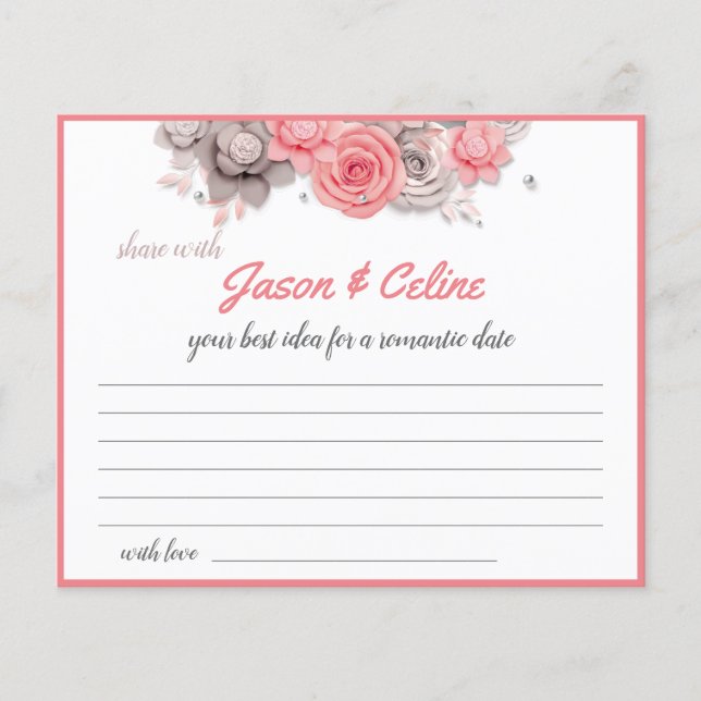Share a Date Idea for Couple Bridal Shower Card Flyer (Front)