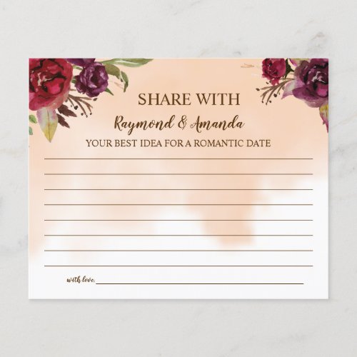 Share a Date Idea for Couple Bridal Shower card Flyer