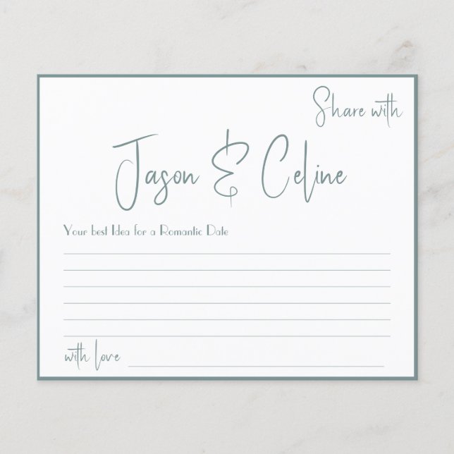 Share a Date Idea for Couple Bridal Shower Flyer (Front)