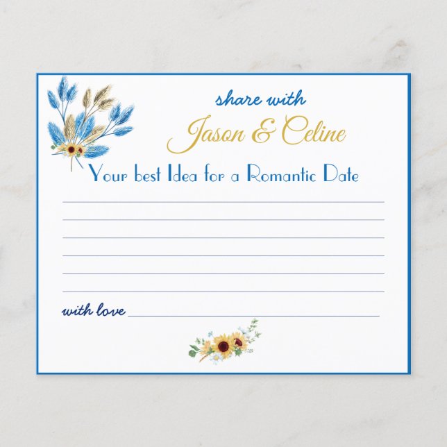 Share a Date Idea for Couple Bridal Shower Flyer (Front)