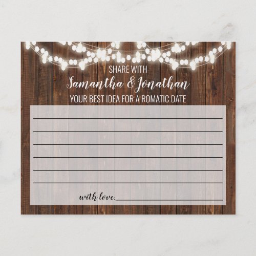 Share a Date Idea Rustic Bridal Shower Card Flyer