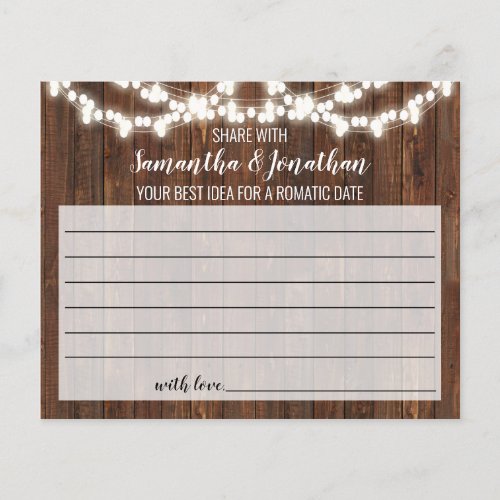 Share a Date Idea Rustic Bridal Shower Card Flyer