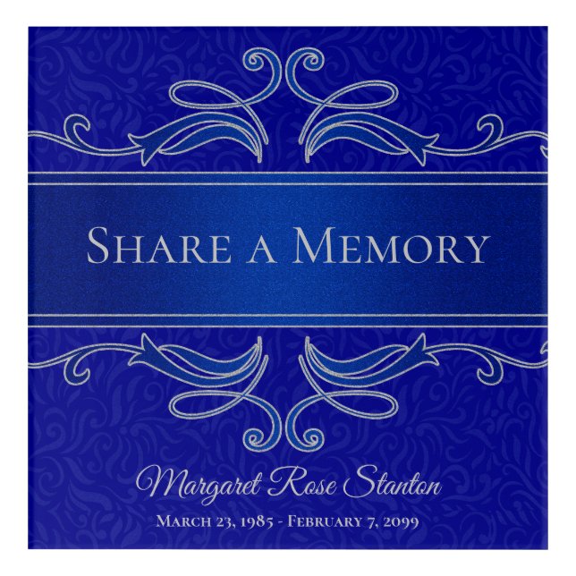 Share a Memory Blue Christian Cross Acrylic Print (Front)