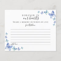 Share a Memory Butterflies Funeral Attendance Card