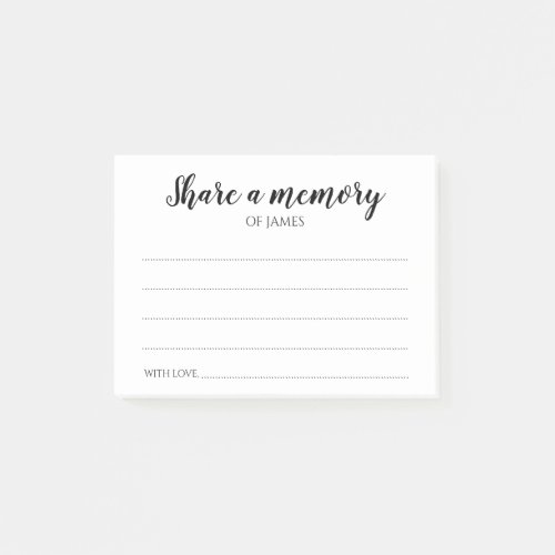 Share a Memory Celebration of Life Memorial Post_it Notes