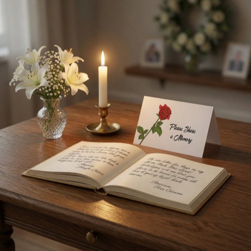 Share a Memory Custom Memorial Table Tent Card