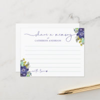 Share A Memory Floral Elegant Script Funeral