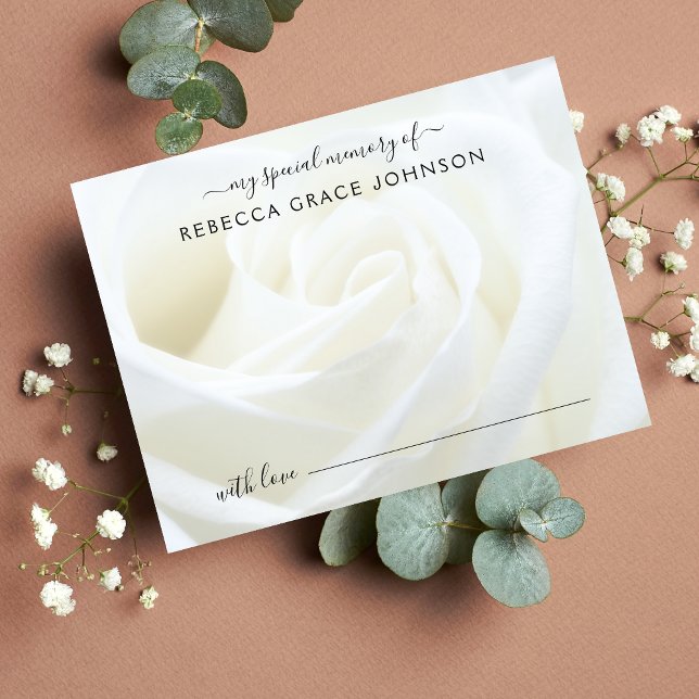 Share A Memory Floral Rose Funeral Postcard (Floral Share a Memory Card)
