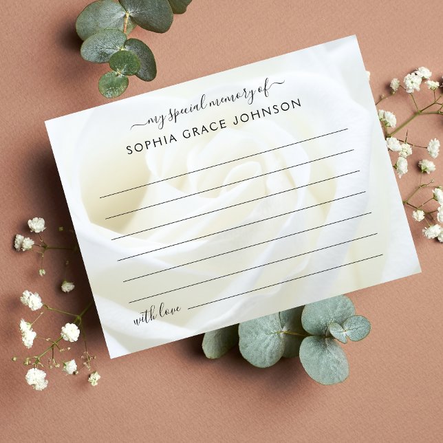 Share A Memory Floral Rose Funeral Postcard (Floral Share a Memory Card)