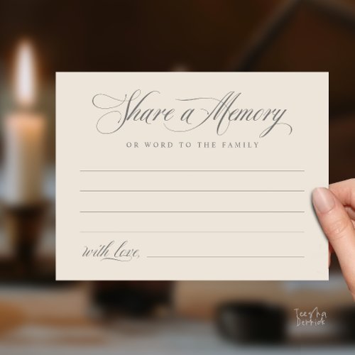 Share a Memory Funeral Service Memorial Card
