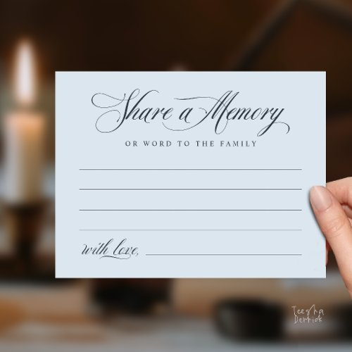 Share a Memory Funeral Service Memorial Card
