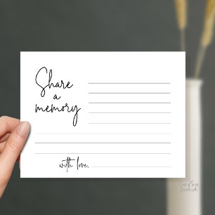 Share a memory Funeral Service Modern Script card