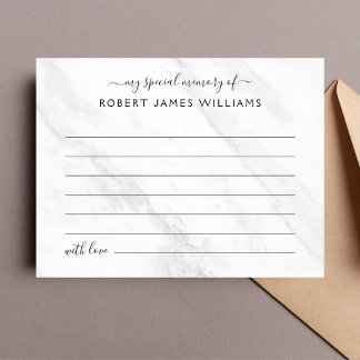 Share A Memory Funeral Tribute Postcard