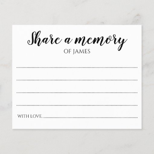 Share a Memory Memorial Celebration of Life | Zazzle