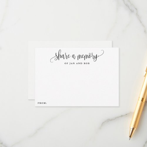 Share a Memory Minimalist Calligraphy Cards
