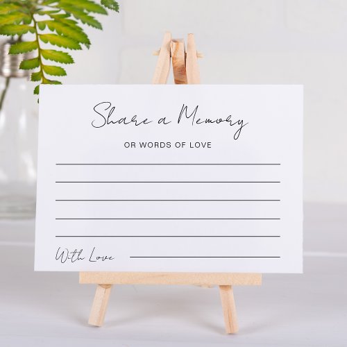 Share a Memory Minimalist Well Wishes Celebration Note Card