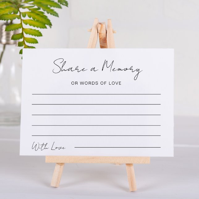 Share a Memory Minimalist Well Wishes Celebration Note Card (Creator Uploaded)