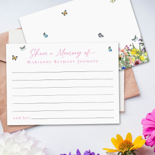 Share a Memory Modern Floral Celebration of Life Enclosure Card