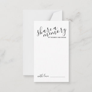 'Share a Memory' Modern Script Wedding Advice Card