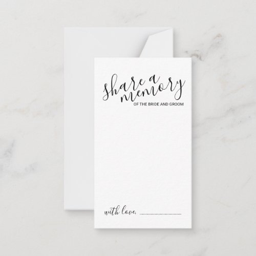 Share a Memory Modern Script Wedding Advice Card
