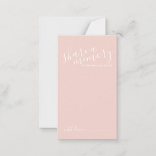 'Share a Memory' Modern Script Wedding Advice Card