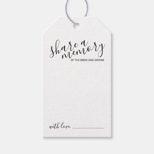 Share a Memory Modern Script Wedding Gift Tags