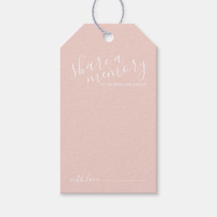'Share a Memory' Modern Script Wedding Gift Tags