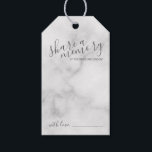 'Share a Memory' Modern Script Wedding Marble Gift Tags<br><div class="desc">Add a personal touch to your wedding with a modern script wedding advice and wishes tag card.

This tag card features title 'share a memory' in grey modern script font style and details in grey modern sans serif font style on white marble background.</div>
