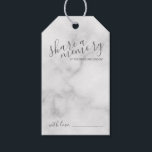 'Share a Memory' Modern Script Wedding Marble Gift Tags<br><div class="desc">Add a personal touch to your wedding with a modern script wedding advice and wishes tag card.

This tag card features title 'share a memory' in grey modern script font style and details in grey modern sans serif font style on white marble background.</div>