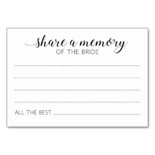 Share A Memory of the Bride Guest Book Cards