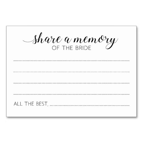 Share A Memory of the Bride Guest Book Cards