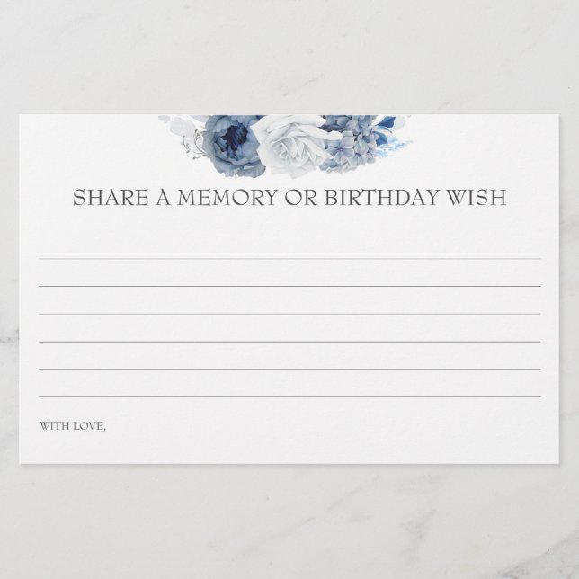Share a Memory or Birthday Wish Birthday Game Card (Front)