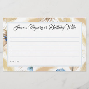 Share a Memory or Birthday Wish Birthday Game Card