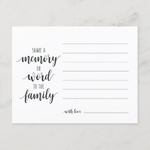 Share a memory or word to the family sympathy card