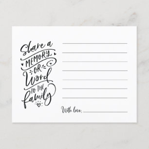 Share a memory or word to the family sympathy card