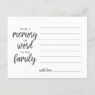 Share a memory or word to the family sympathy card