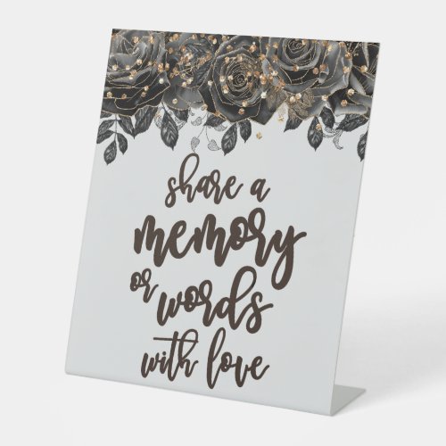 Share a Memory or Words with Love Wedding Pedestal Pedestal Sign