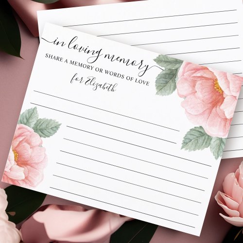 Share a Memory Peony Floral Funeral Attendance