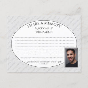 SHARE A MEMORY   Photo   Funeral Condolence Card