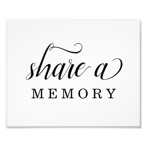 Share a Memory Sign for Funeral Birthday etc