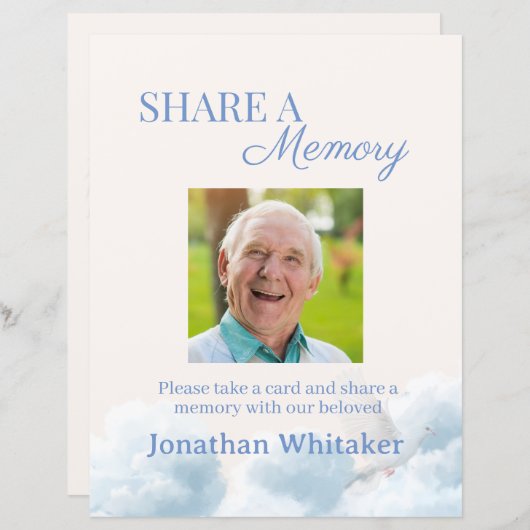 Share A Memory Sign Funeral Template (Front/Back)