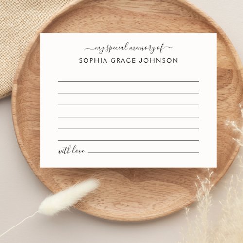 Share A Memory Simple Funeral Postcard
